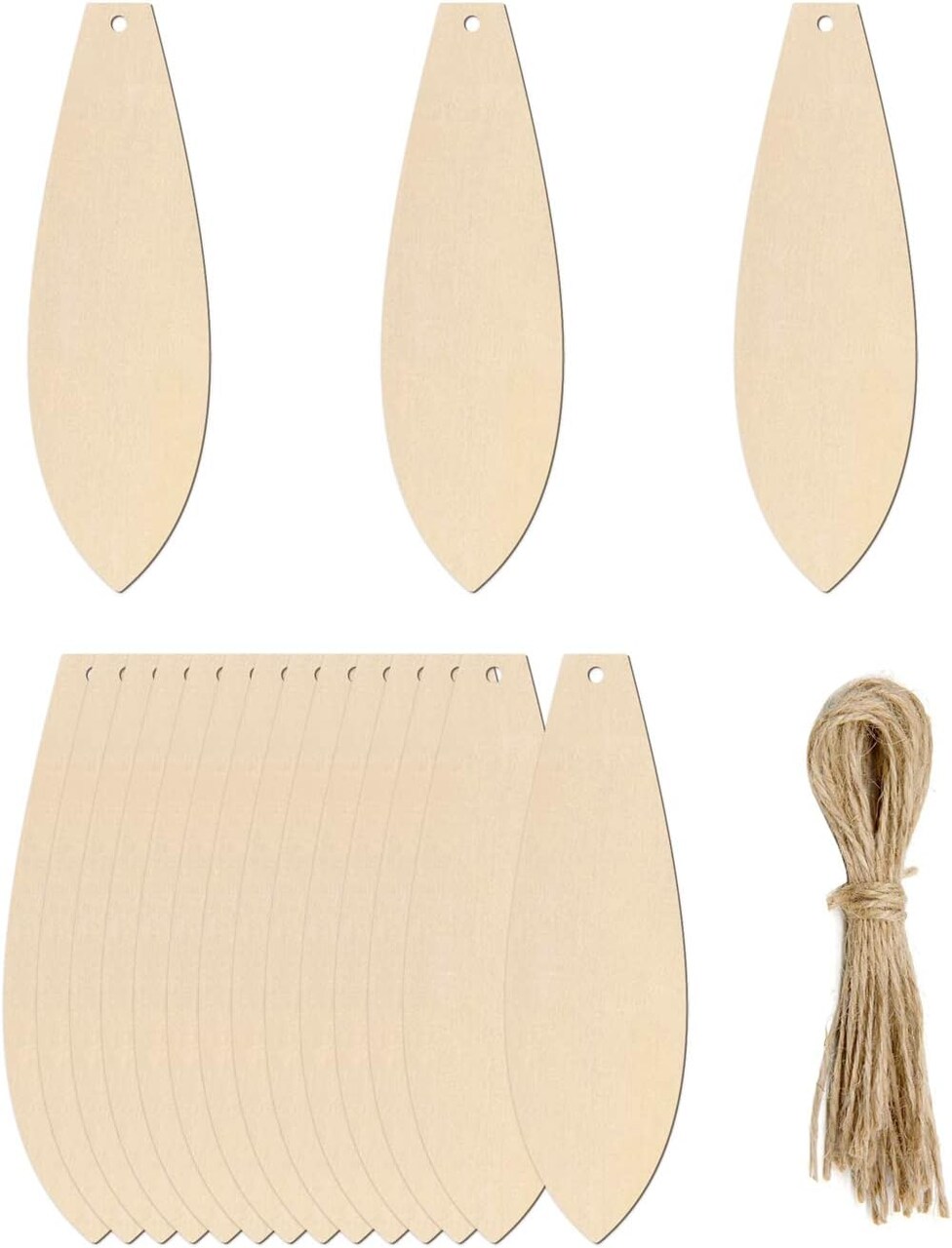 20pcs Unfinished Wood Surfboard Shape Cutouts DIY Crafts Blank Surf Boards Wooden Ornaments for Painting Summer Beach Hawaii Luau Party Home Hanging Decoration